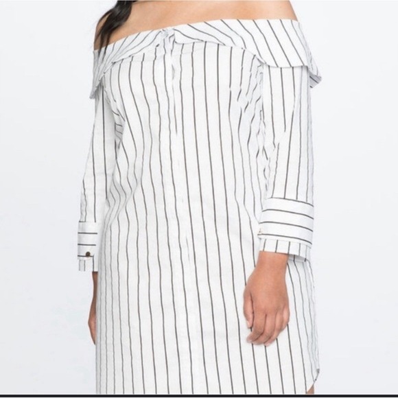 Eloquii Tops - ELOQUII Shirt Dress Womens Sz 22 Vertical Stripes Button Down Nautical Coastal
